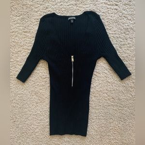 Express Black Sweater Shirt w/ Zipper XS